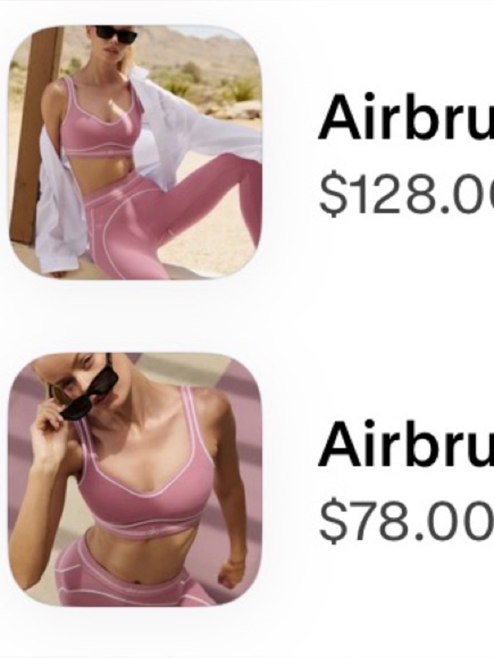 ALO Yoga Pink Airbrush Seamless Sports Bra & Leggings Set